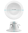 Top and side view of 4 Inch LED Recessed Can Lights Kit, 10W (60W Equivalent), Color Temperature Switchable 2700K 3000K 3500K 4000K 5000K