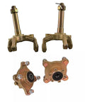 Components of 44 Inch Rear Axle Kit For Go Karts And DIY Builds, Tough As Nails, showcasing spindles and hubs, 1.3 Inch Thick Live Axle