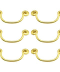 6 Piece Brass Cabinet Pulls Vintage Gold Handle With 80mm Hole Centers Traditional Bail Style Hardware For Drawers Dressers Closets And Other Furniture Rustproof Brass Construction Classic Knob And Pull Design