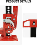 Close-up of Beefy 60 Inch Farm Jack With 6000 Lb Capacity Ratcheting Off Road Lift showing detail of ratchet mechanism and steel frame.