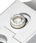 Close-up of the locking mechanism on Ultra Compact Side Clamp Vise Set With 4 Pieces For Heavy Duty Machining.