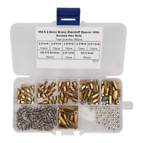 Top Shelf Carbon Steel Standoff Set Packed With Rock Solid One Way Screws And A Slick Storage Box Built For Gritty Panel Mounting Jobs And Daily Hardware Tasks Arrives In A Clean 180 Piece Bulk Kit in organized plastic case.