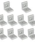 10-pack Inside Corner L Bracket Connector For 40 Series Aluminum Extrusion 2 Hole Aluminum Corner Bracket Built To Last Beefy Reusable Extrusion Brackets