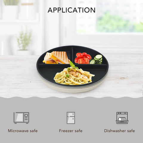 Durable 9 Inch Divided Plates Set For Kids And Adults Unbreakable Plastic Portion Control Plates with food servings