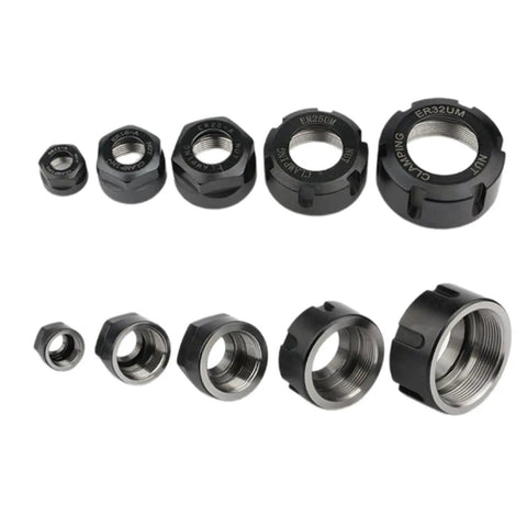 High Precision ER Collet Nut Set for Electric Spindle Chuck Fits ER11 ER16 ER20 ER25 ER32 Pro Grade Machining Nut Aluminum