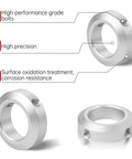 Beefy Clamp-On Aluminum Shaft Collars 4-Piece Set, 22mm Bore, 35mm OD, High-Strength Bolt Clamp, Lightweight and Corrosion-Resistant for CNC Machine Tools, Easy Install and Secure Shaft Retention, aluminum collar with bolts