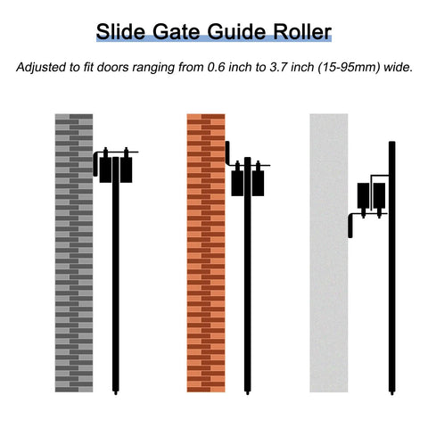 Sliding Gate Roller Guide Set With Beefy L Shape Brackets And Nylon Rollers Adjustable Gate Roller Assembly For Sliding Gates Includes Bolts And Nuts Black Finish 2 Sets