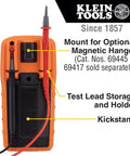 Back view of Rugged Digital Multimeter With Auto-Ranging TRMS LoZ Ghost Voltage Elimination showing test lead storage and kickstand.