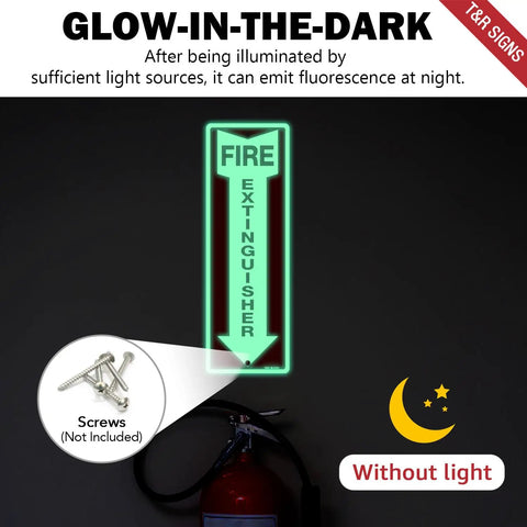Heavy Duty Fire Extinguisher Signs 12 Pack Made From Rust Free Aluminum 12 By 4 Inch Glow In The Dark Waterproof Weatherproof