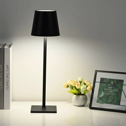 2-Pack Cordless Desk Lamp Go-To Table Light Rechargeable USB 3W 5000mAh Battery With Stepless Dimming IP54 Waterproof Portable Modern Lighting For Restaurant Dining Bedroom Outdoor Black