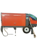 Beast Mode Portable Concrete Mixer Pump Integrated Cement Blending Unit Heavy Duty Build For Zero Downtime Site Jobs Smooth Crew Workflow And Fast Track Pours with steel pipes and wheels.