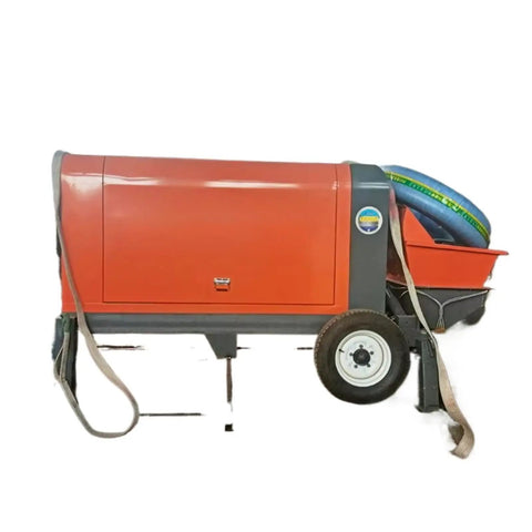 Beast Mode Portable Concrete Mixer Pump Integrated Cement Blending Unit Heavy Duty Build For Zero Downtime Site Jobs Smooth Crew Workflow And Fast Track Pours with steel pipes and wheels.