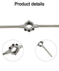 Round Die Wrench For Threading Tools, Precision Machined From 45 Steel With Removable Booster Rod For Easy Storage, Eight Sizes From M3.5 To M6, Heavy Duty Torque And Durability For Pros And DIY, shown with booster rod