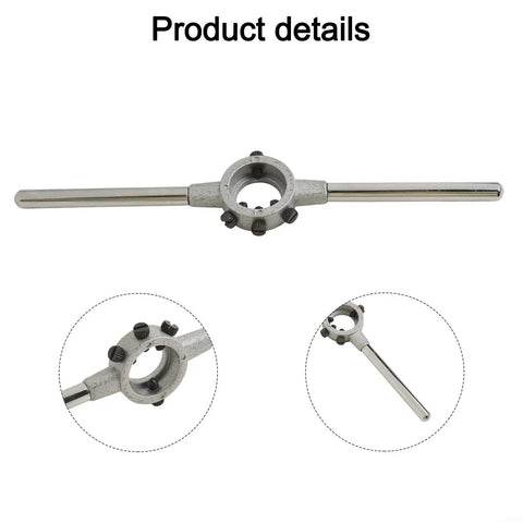 Round Die Wrench For Threading Tools, Precision Machined From 45 Steel With Removable Booster Rod For Easy Storage, Eight Sizes From M3.5 To M6, Heavy Duty Torque And Durability For Pros And DIY, shown with booster rod