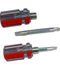 Grab And Go Mini Screwdriver Set For Home DIY And Quick Fixes, Double Ended With Flathead And Phillips Tips, shown with red handles