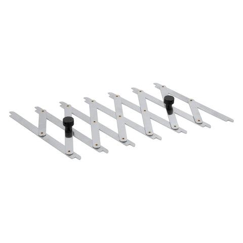 No Sweat Equidistant Measuring Tool For Dialing In Evenly Spaced Marks, stainless with brass screw, measuring up to 28 inches.