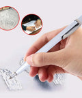 Five Piece Diamond Scriber Pen Set Featuring Rock Hard Tungsten Carbide Tips For Smooth Marking And Quick Engraving On Glass Ceramic Metal And Wood Tasks Knocked Out Fast With Zero Sweat Today, hand using pen on material.