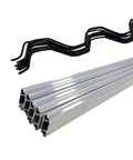 Six Point Six Ft Greenhouse Lock Channel And Spring Wire Set with PVC Coated Wiggle Wire and Aluminum Alloy U Channel Kit displayed