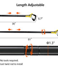 Adjustable Long Handle Stirrup Hoe For Snag Free Weeding And Yard Work Cultivation showing extendable length from 30 to 61 inches