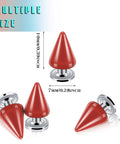 Premium Full 100 Pack Of Straight Up Badass Red Punk Metal Spike Studs And Screw Back Rivets Kit for leather projects, 7x10mm.