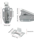 Spring Loaded Push To Open Door Catch Set, 2 Pack Touch Latch dimensions and steel construction detail