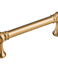 Kara Pull Serene Collection 3-3/4 Inch Center To Center Brushed Satin Nickel Finish, kitchen cabinet handle, side view