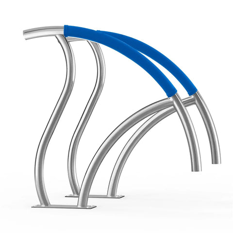 Rock Solid Premium Stainless Steel Pool Handrail Pair Built Like A Truck With Straight Up Easy Base Mount and Comfortable Grip Cover For Indoor Outdoor Deck Spa Safety Railing Support
