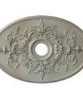Alexa Ceiling Medallion in Flash Gold Dope Finish With Lightweight Hand Painted Detail, oval shape with decorative accents