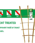 Sturdy Bamboo Garden Trellis Set Of 3, 24 Inch Tall Ladder Style Plant Support for Climbing Vines with heat-treated bamboo