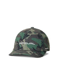 Vaporcool Aerotech Flexfit Camo Baseball Hat For Men with moisture wicking, breathable polyester, mid profile crown, outdoor style.