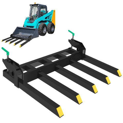 Heavy Duty 48 Inch Clamp On Pallet Forks For Tractor Bucket Debris Forks For Skid Steer And Front End Loader Buckets Durable Lifting Forks