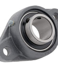 Two Pack Two Bolt Flange Mount Ball Bearing Unit With Cast Iron Housing FL210 UC210-31 Insert Bearing Bore 1 15/16 Inches