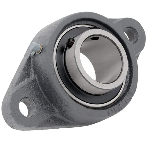 Two Pack Two Bolt Flange Mount Ball Bearing Unit With Cast Iron Housing FL210 UC210-31 Insert Bearing Bore 1 15/16 Inches
