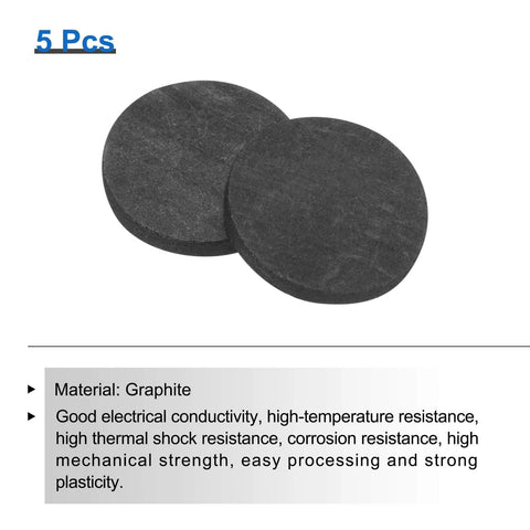 Pro Grade High Purity Round Graphite Block Disk Ingot For Melting And Electrolysis, Graphite Electrode Plate Sheet 14x2mm, Pack of 5