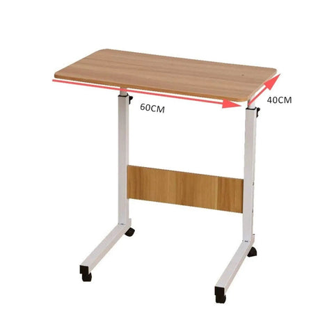 Smooth Rolling Mobile Laptop Stand With Hella Spacious Top And Adjustable Height Portable Overbed Desk dimensions 60cm x 40cm.