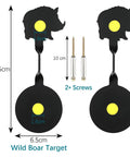 2 Pack Auto Reset Spinner Shooting Targets Built Tough From Heavy Duty Steel with wild boar shape, includes 2 screws
