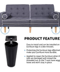 Heavy Duty 4 Piece Furniture Leg Mounting Plates Kit With M8 Hanger Bolts and Adapters on a grey sofa, showing leg installation