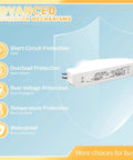 Heavy Duty Ip67 Waterproof Led Driver Power Supply 18W 24V Ac Dc with advanced protection features and labeled circuit options.