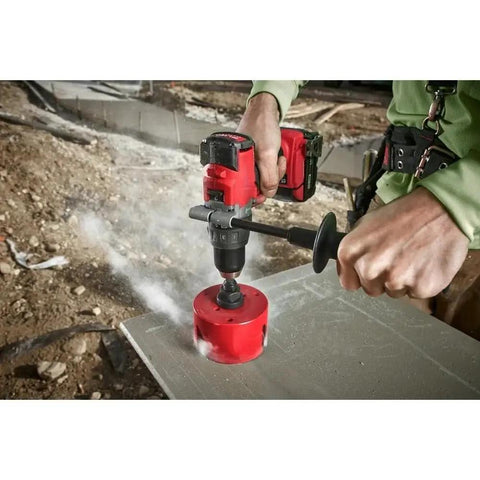 9 Piece Hole Saw Kit With Carbide Teeth Compatible With Milwaukee 49569295 For Cutting Wood Nails Shingles Concrete Includes Arbor And Pilot Bits Inside Compact Organizer Case, drilling concrete