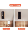 Two In One LED Wall Lamp And Reading Light Sconces For Bedroom So Cozy Bedside Plug In Set Of Two Black 3W And 6W warm white