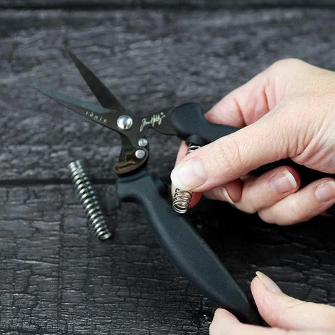 Recoil Scissors With Titanium-Coated, Double-Beveled Blades For Precise Cuts And Durability, Adjustable Tension Springs, Comfortable KushGrip Handles, Non-Serrated 6.7 Inch Crafting Shears For Scrapbooking And Fine Detail Work, hand adjusting spring