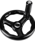 Smooth Operation 3 Spoke Hand Wheel 125mm Diameter With 12mm Bore And Revolving Handle For Lathe Milling Machine Grinder Industrial Tool Adjustments