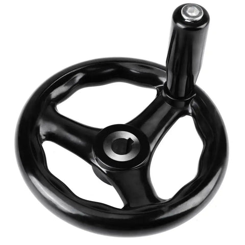 Smooth Operation 3 Spoke Hand Wheel 125mm Diameter With 12mm Bore And Revolving Handle For Lathe Milling Machine Grinder Industrial Tool Adjustments