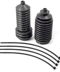 Steering Rack Boots Pair For Polaris Ranger Crew XP 400 500 570 700 800 900 1000 5412012 5412013 Direct Fit Replacement Kit, black