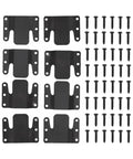 Built Tough Sectional Couch Connectors Universal Modular Sofa Interlocking Clips With Heavy Duty Screws, black connectors and screws.