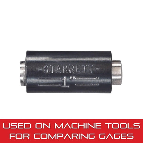 End Measuring Rod With Insulated Handle And Spherical Ends For Comparing Gauges And Measuring Parallel Surfaces One Quarter Inch Diameter One Inch Length Model 234A1 Precision Tool For Machining And Metrology, black handle with engraved "Starrett 1/4 inch"