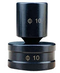 Close-up of Hydraulic Round Hole Punch Die Set For Steel Copper And Aluminum, showing alloy steel die with size mark.
