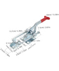 Premium Heavy Duty Toggle Latch Clamp With Adjustable Galvanized Iron Quick Release Lock For Tool Boxes And Jigs Featuring Insane 2183lbs Holding Capacity dimensions and details.