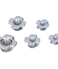 105 Piece T Nut Assortment Kit Galvanized Carbon Steel 4 Prong Tee Nut Fasteners for Heavy Duty Woodworking and Sheet Metal Repair