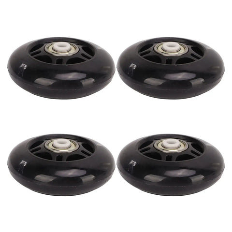 4-pack of 69mm inline skate wheels with PU rubber and ABEC 9 bearings for outdoor hockey skates and luggage, ultra quiet smooth ride replacement.